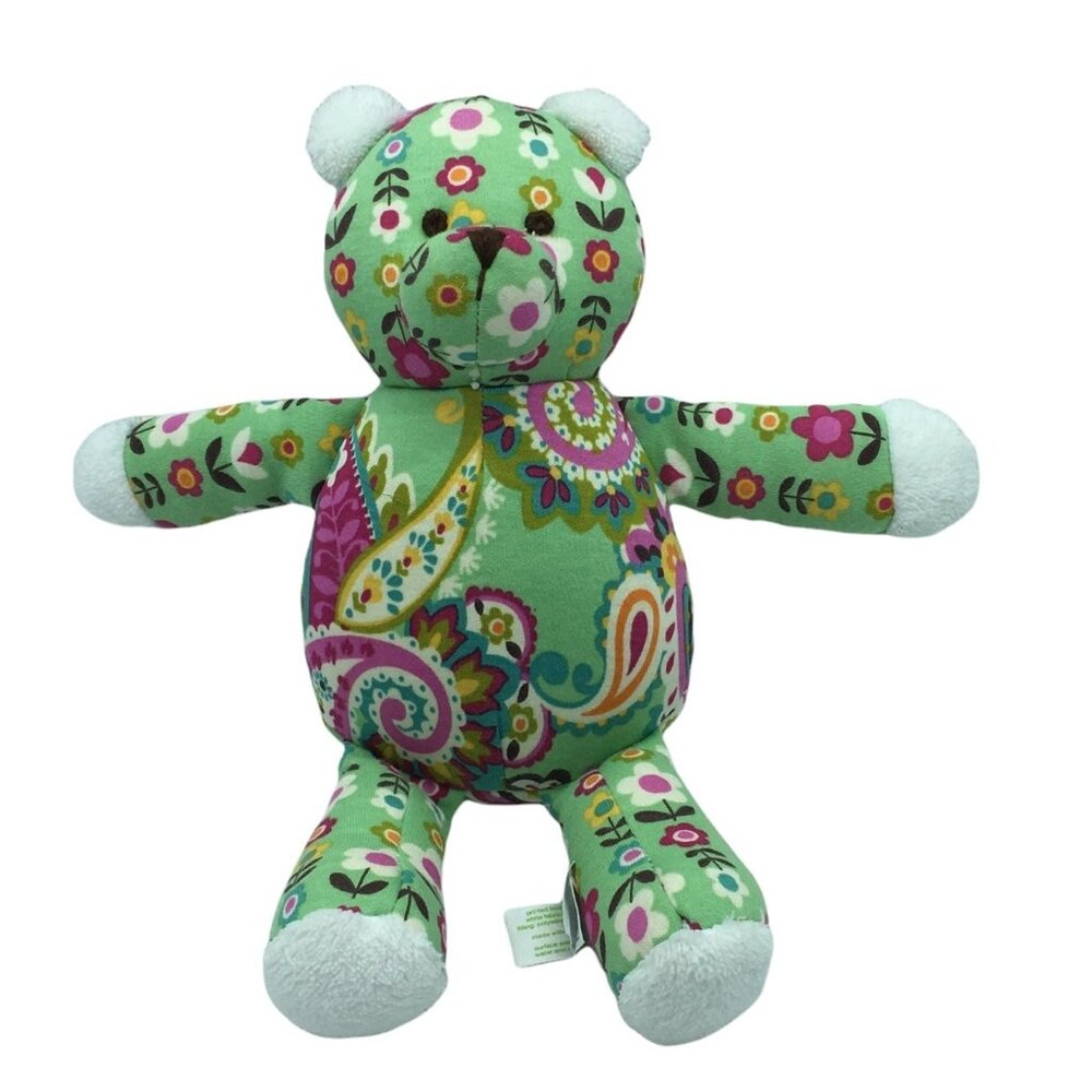 Vera Bradley‎ Baby Teddy Bear Tutti Frutti 10" tall Floral Paisley 10"